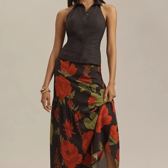 NWT Farm Rio Floral Maxi Slip Skirt Small - Picture 2 of 4